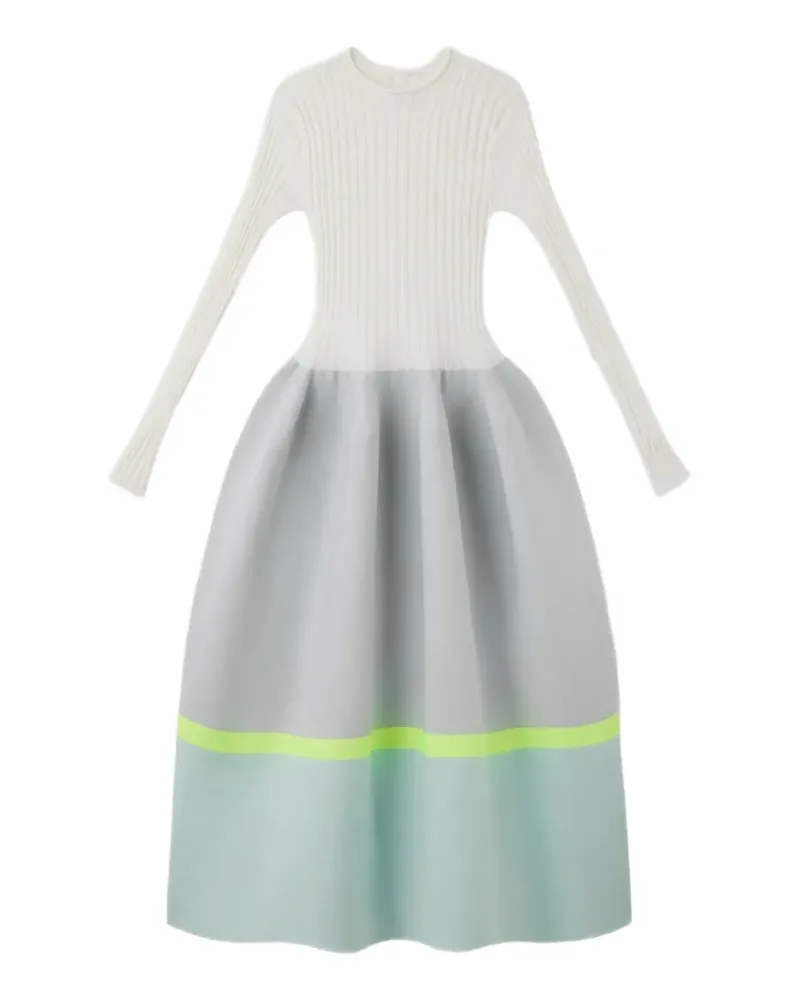 CFCL Geripptes Kleid mit Einsätzen - Grau Grau