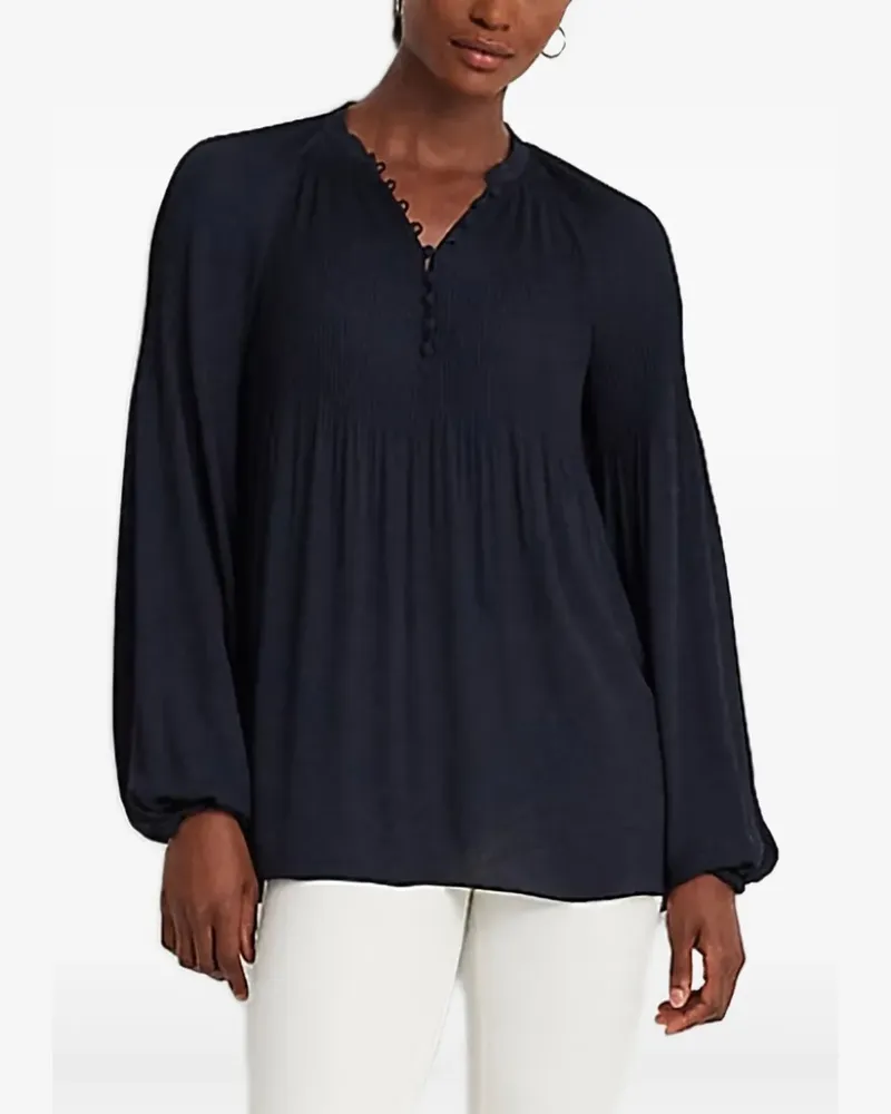 Ralph Lauren Georgette-Bluse mit Falten - Blau Blau