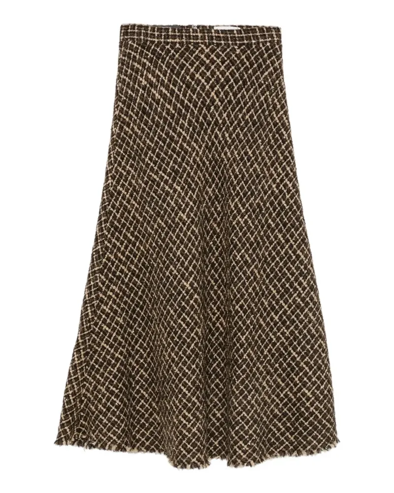 ANDIATA Tweed-Jacke mit Fransen - Braun Braun