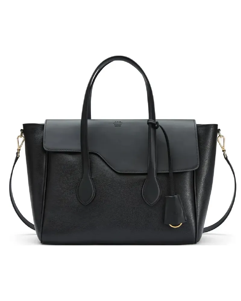 ATP Atelier large Merlara asymmetrical-flap tote bag - Schwarz Schwarz