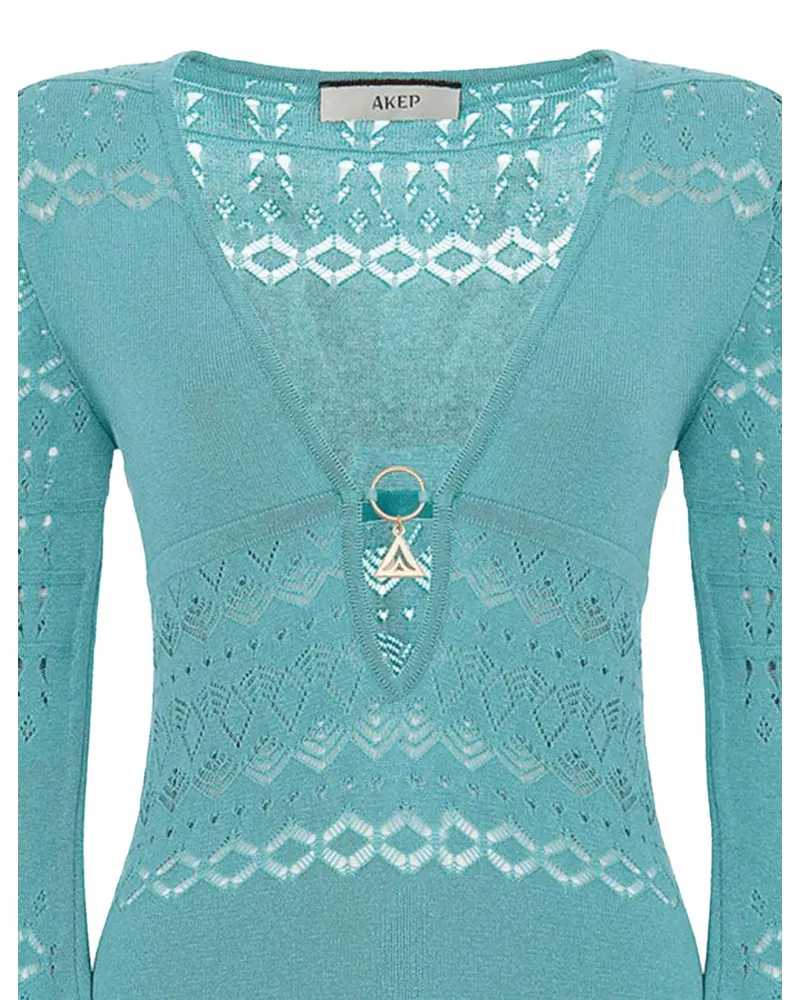 AKEP Strickkleid mit Glockenärmeln - Blau Blau