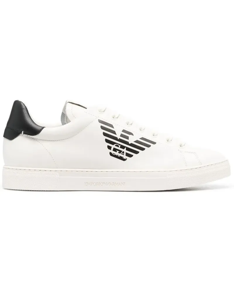 Emporio Armani Sneakers mit Logo-Print - Weiß Weiß