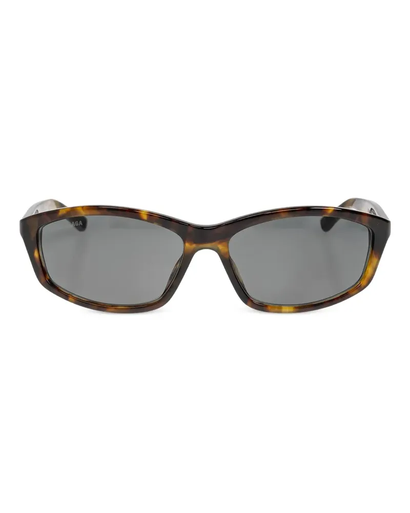 Balenciaga Sonnenbrille mit Logo-Print - Braun Braun