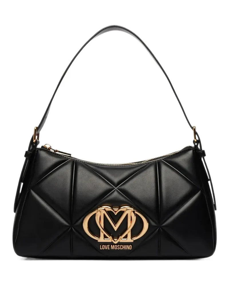 Moschino logo-plaque shoulder bag - Schwarz Schwarz