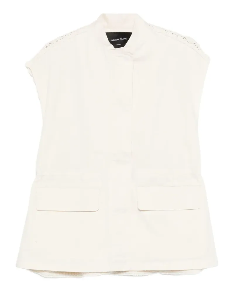 Fabiana Filippi crochet-panel waistcoat - Nude Nude
