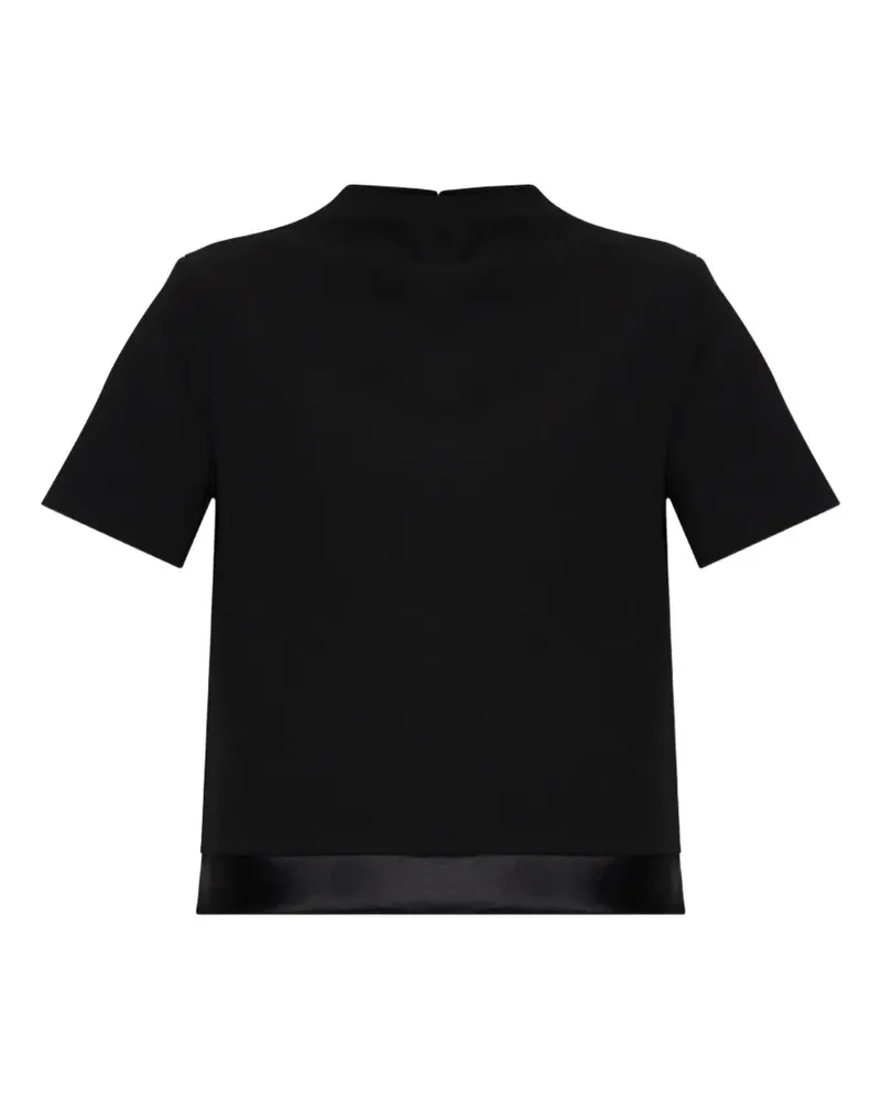 Jil Sander Stehkragen-Top mit Satinbesatz - Schwarz Schwarz