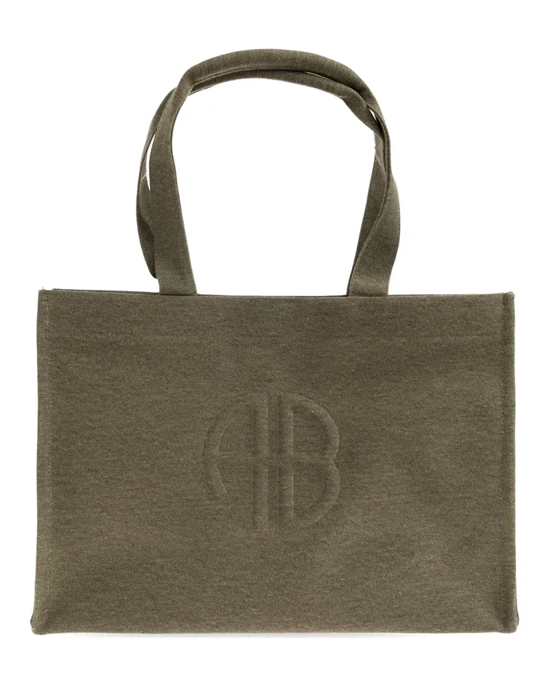 Anine Bing embossed logo tote bag - Grün Grün