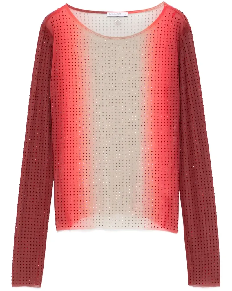 Patrizia Pepe T-Shirt mit Strassverzierung - Orange Orange