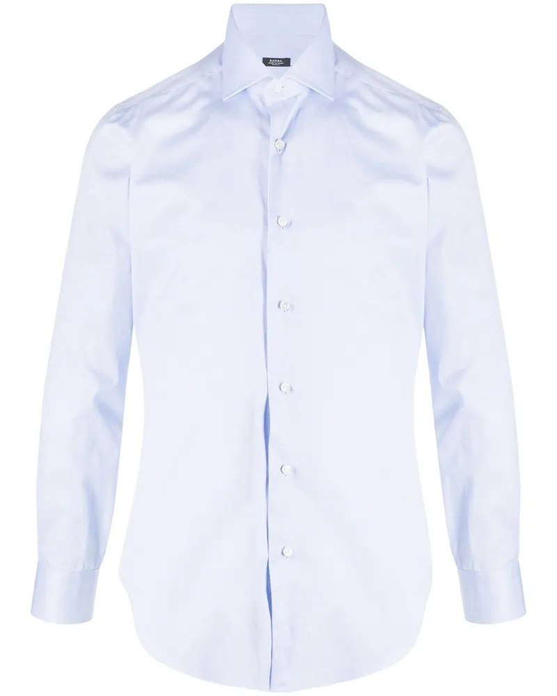 BARBA Popeline-Hemd - Blau Blau