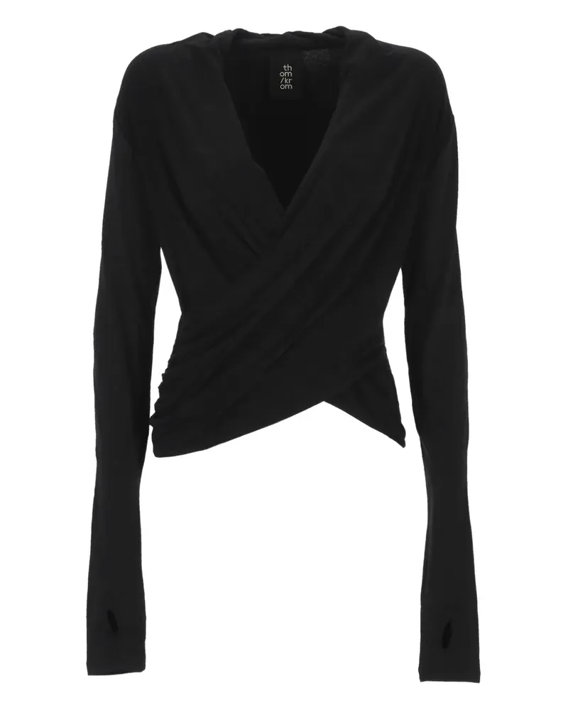 THOM KROM wrap long-sleeve top - Schwarz Schwarz