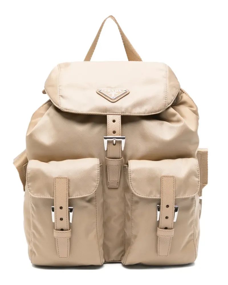 Prada buckle-detail backpack - Nude Nude