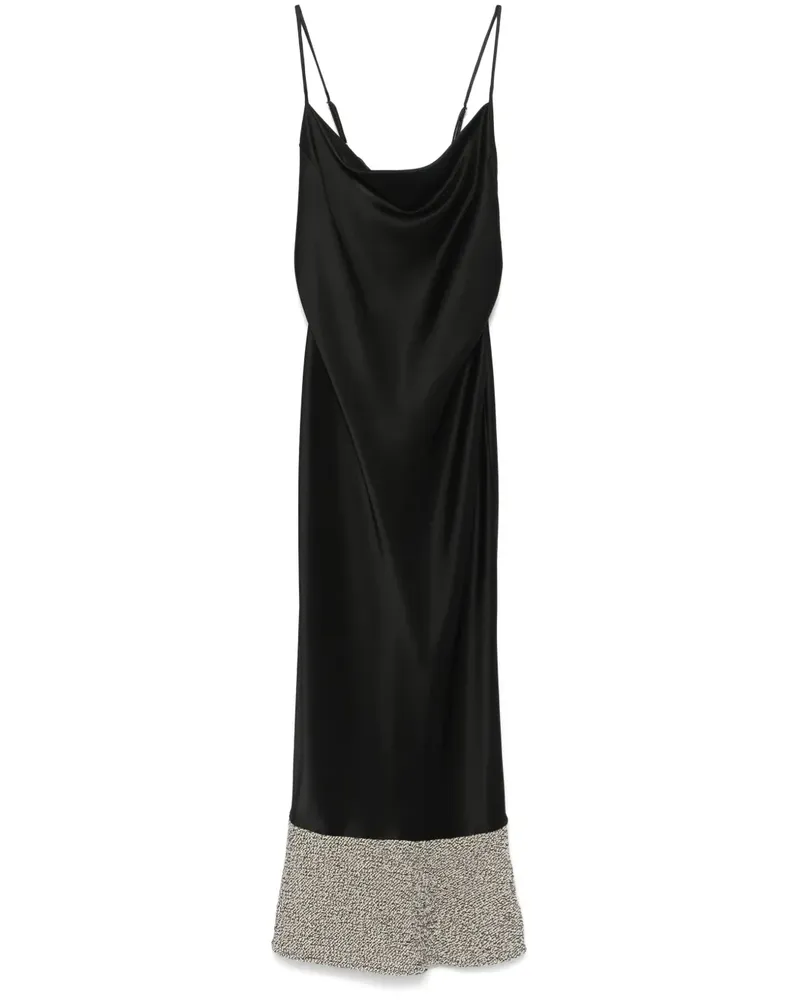 Nanushka Midikleid aus Satin - Schwarz Schwarz
