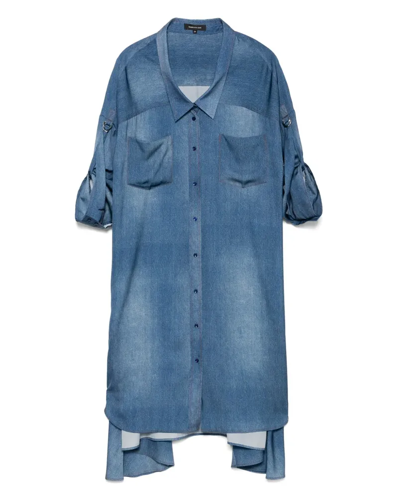 Barbara Bui Midikleid mit Denim-Print - Blau Blau