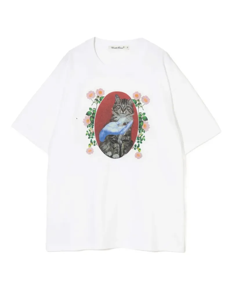 Undercover cat-print cotton T-shirt - Weiß Weiß