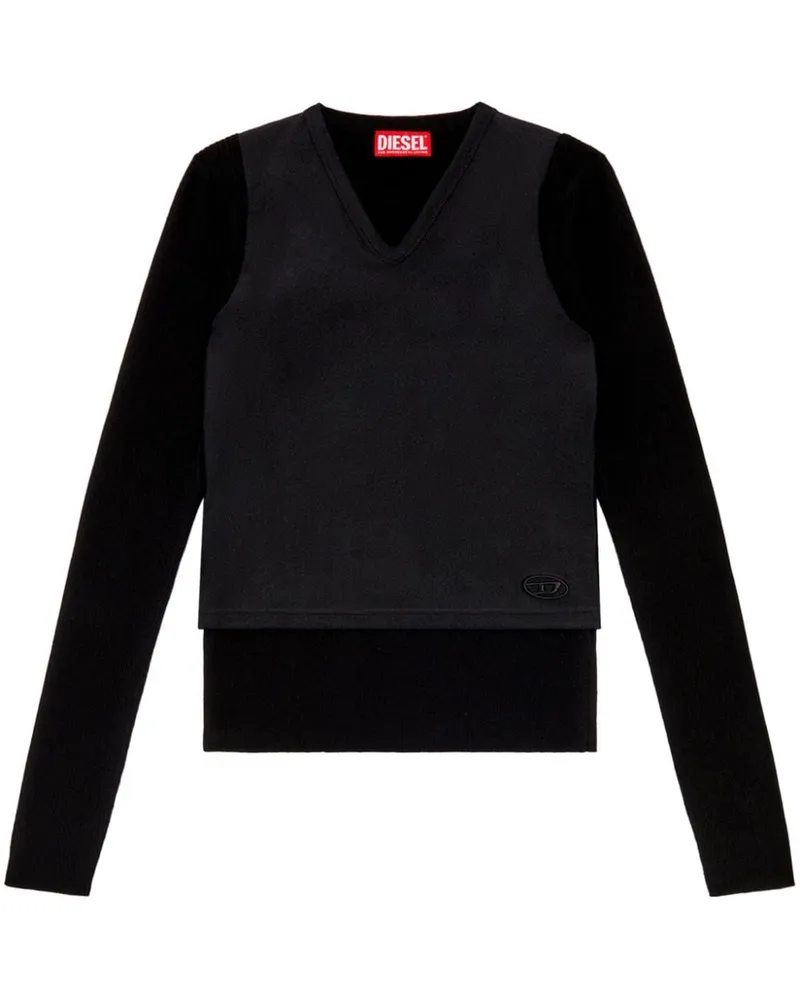 Diesel Hemd im Layering-Look - Schwarz Schwarz