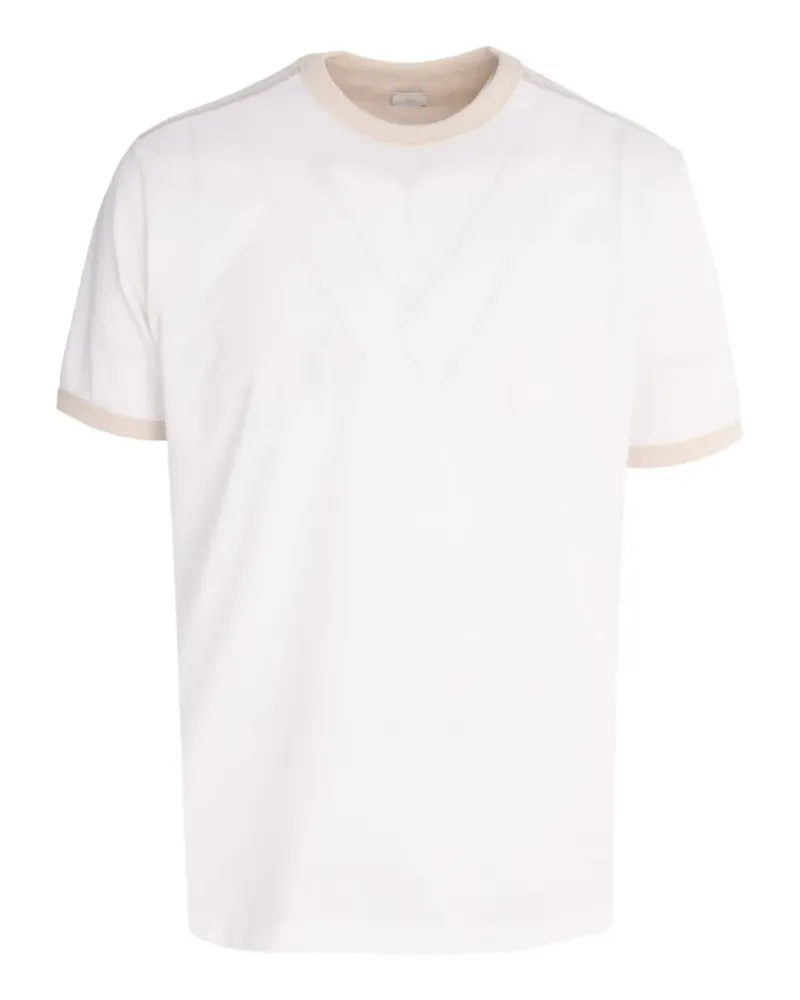 Eleventy T-Shirt mit Kontrastbesatz - Weiß Weiß