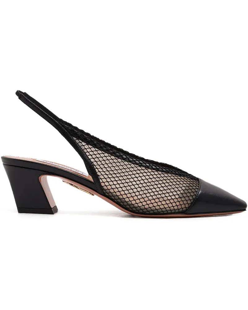 Aquazzura Margot Slingback-Pumps mit Mesh 40mm - BLACK Black