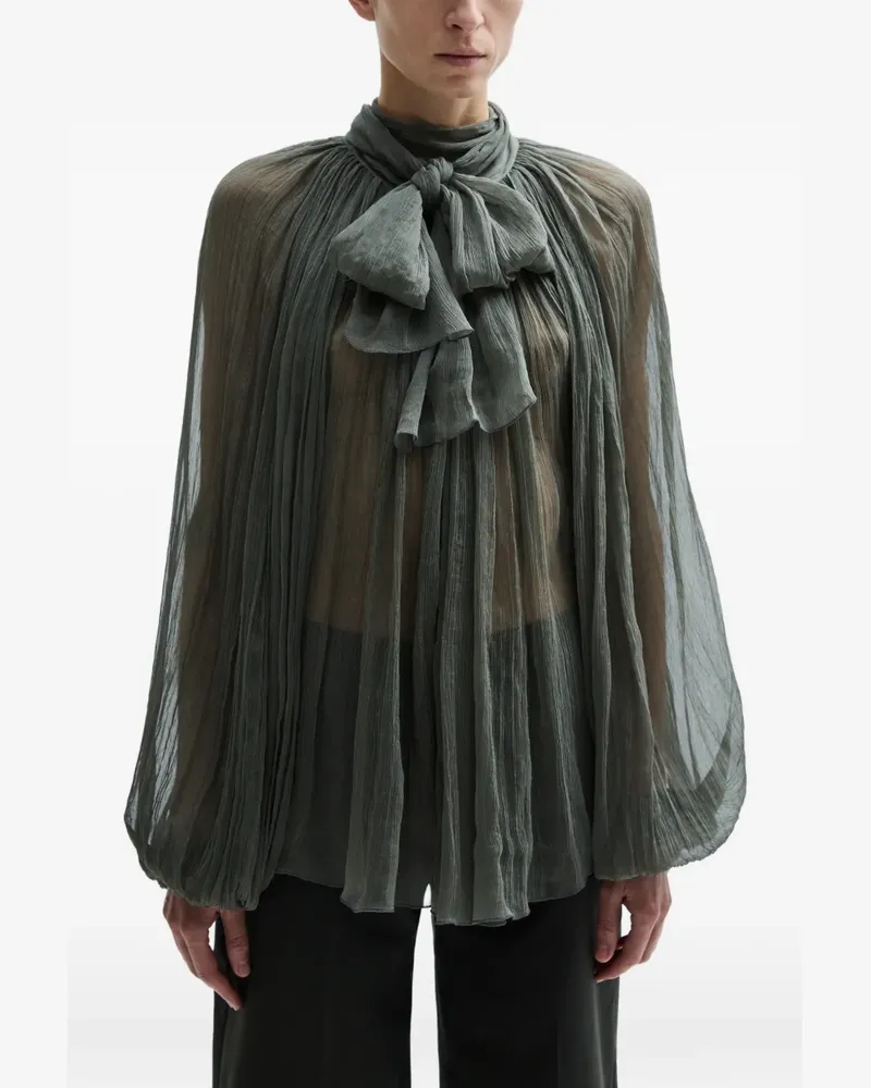 ATU Body Couture pussy-bow pleated blouse - Grün Grün