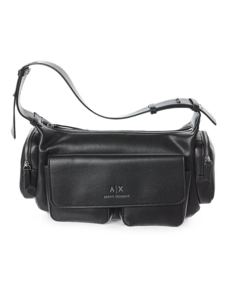 Armani Exchange multi-pocket shoulder bag - Schwarz Schwarz