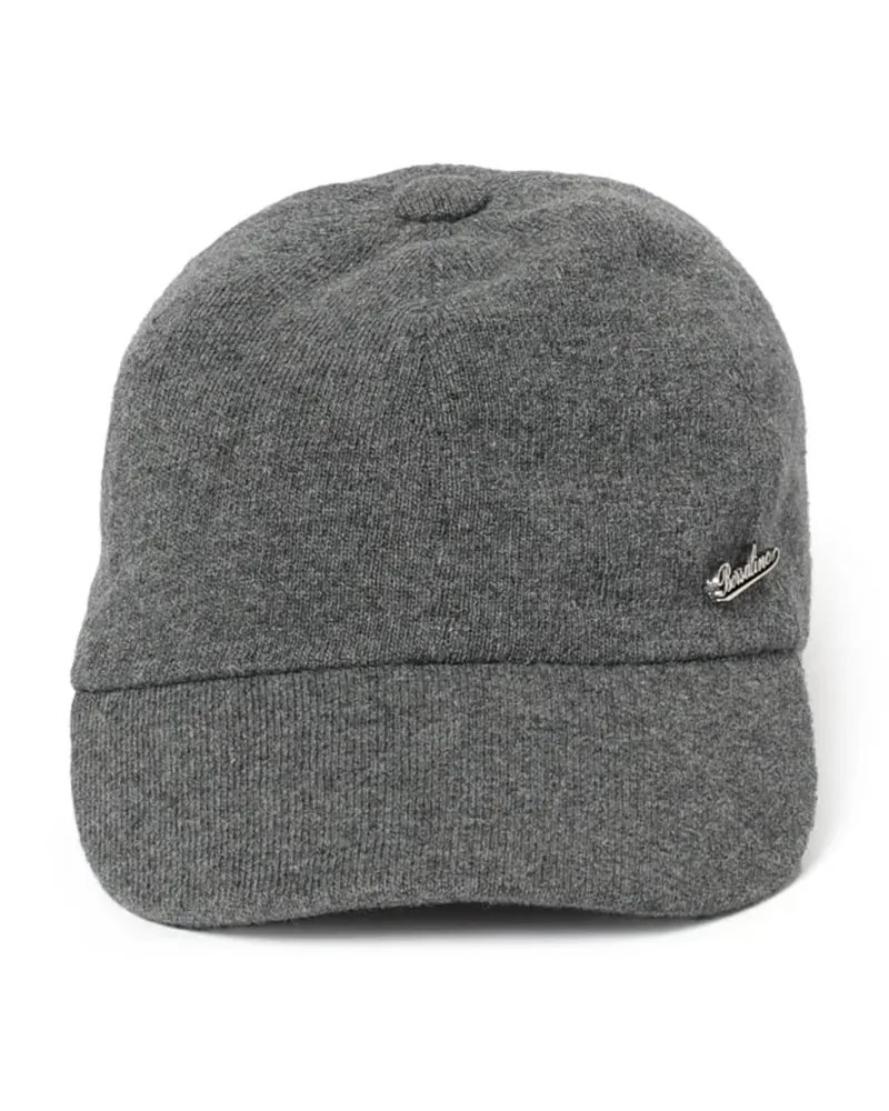 Borsalino logo-plaque cashmere baseball cap - Grau Grau