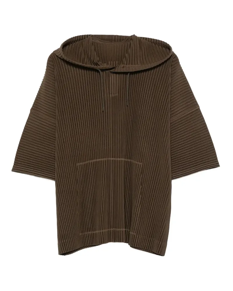 Issey Miyake Hoodie mit Plissee-Effekt - Grün Grün