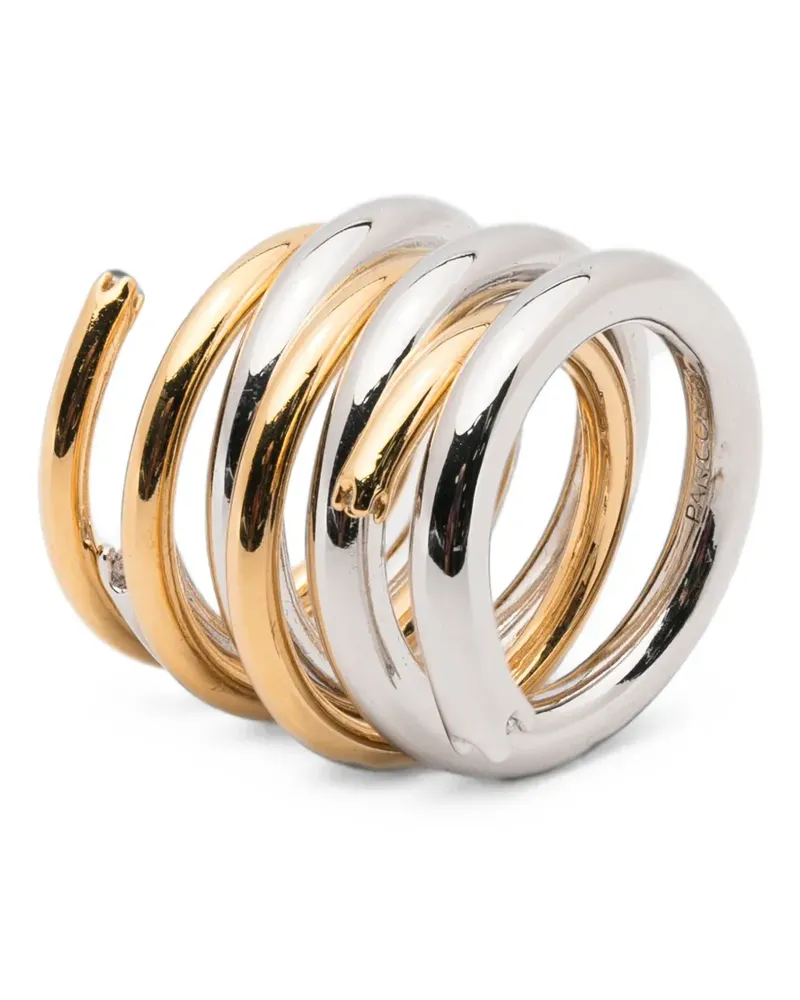 PANCONESI Zweifarbige Orbit Ringe mit Spiraleffekt - Silber Silber