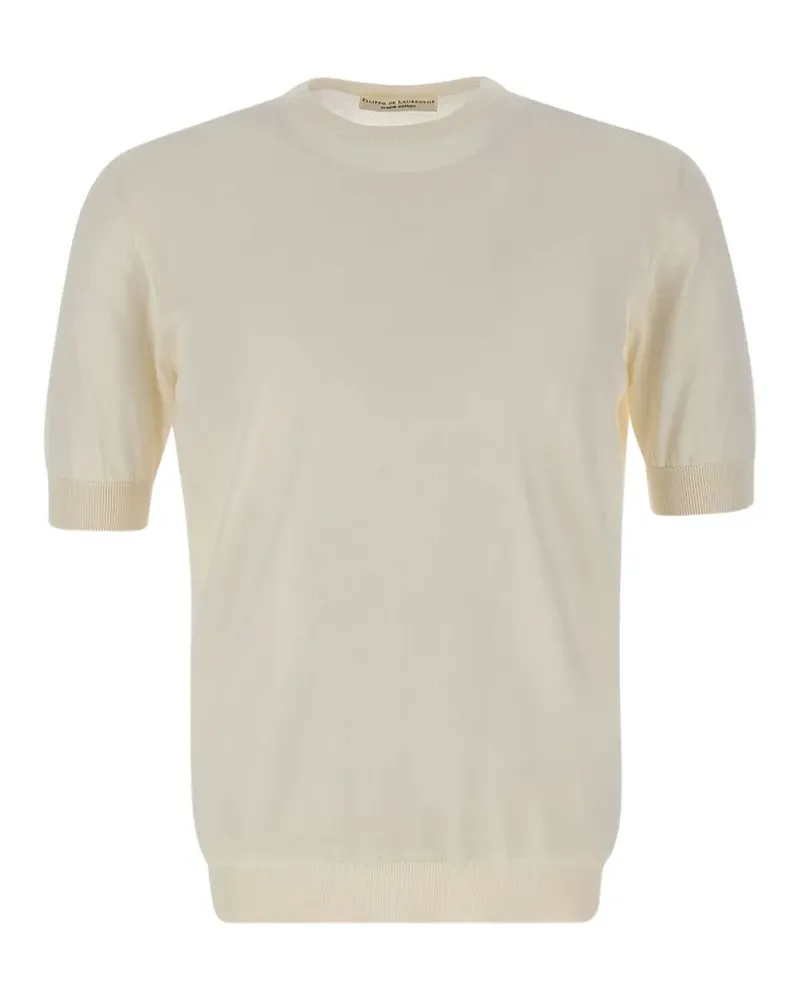 Filippo de Laurentiis Kurzärmeliger Pullover - Weiß Weiß