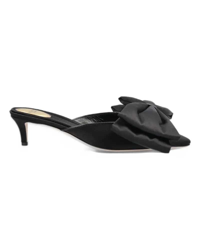 Valentino Garavani Yolande Mules aus Satin 45mm - Schwarz Schwarz