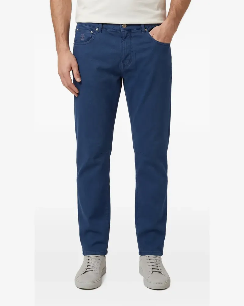 Brunello Cucinelli Gerade Hose im Five-Pocket-Design - Blau Blau