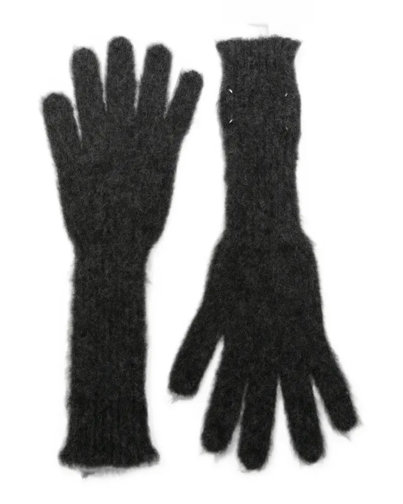 Maison Margiela Handschuhe aus gebürstetem Strick - Grau Grau