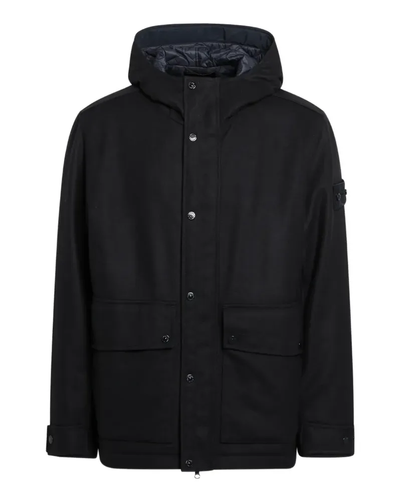 Stone Island 4100018 wool nylon flannel_S.I. Ghost parka - Blau Blau