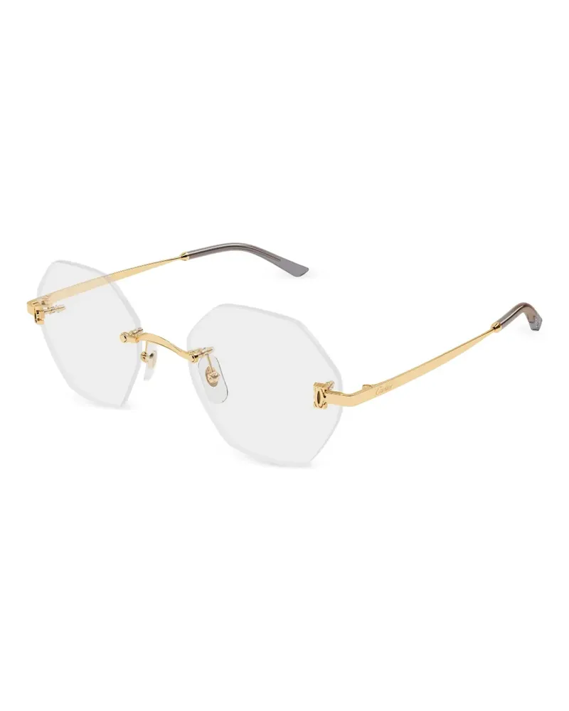 Cartier Rahmenlose Brille mit geometrischen Gläsern - Gold Gold