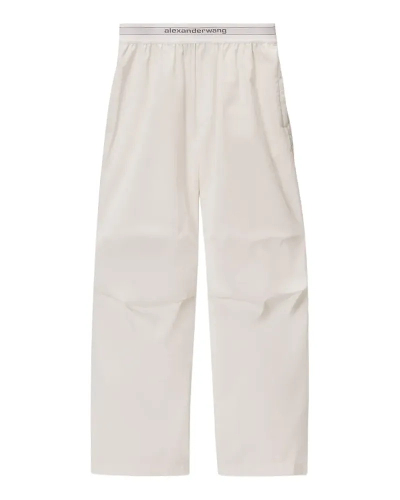 Alexander Wang logo-waistband wide-leg trousers - Weiß Weiß