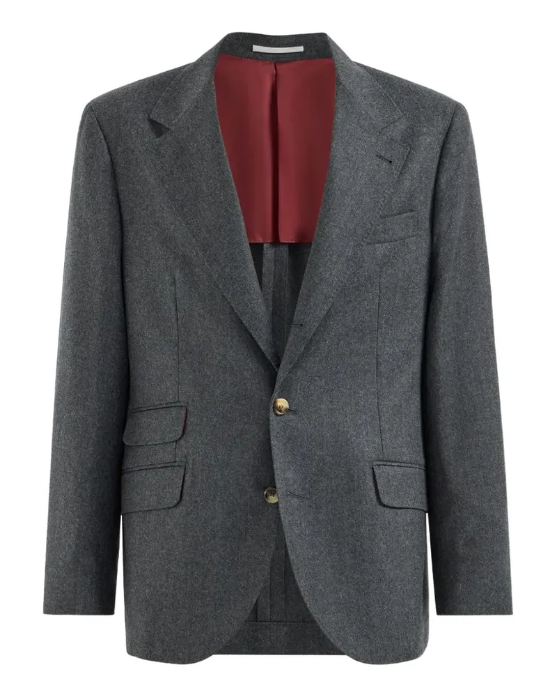 Brunello Cucinelli Deconstructed Cavallo Blazer aus Flanell - Grau Grau