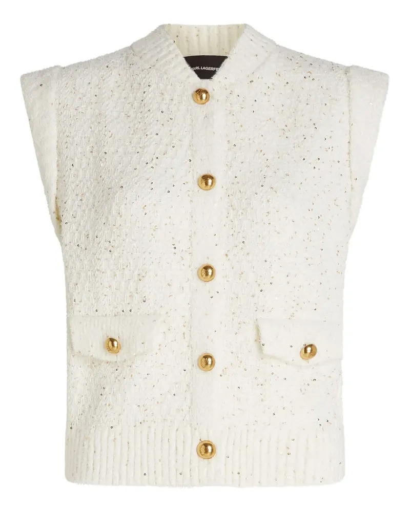 Karl Lagerfeld Bouclé-Weste mit Knöpfen - Nude Nude
