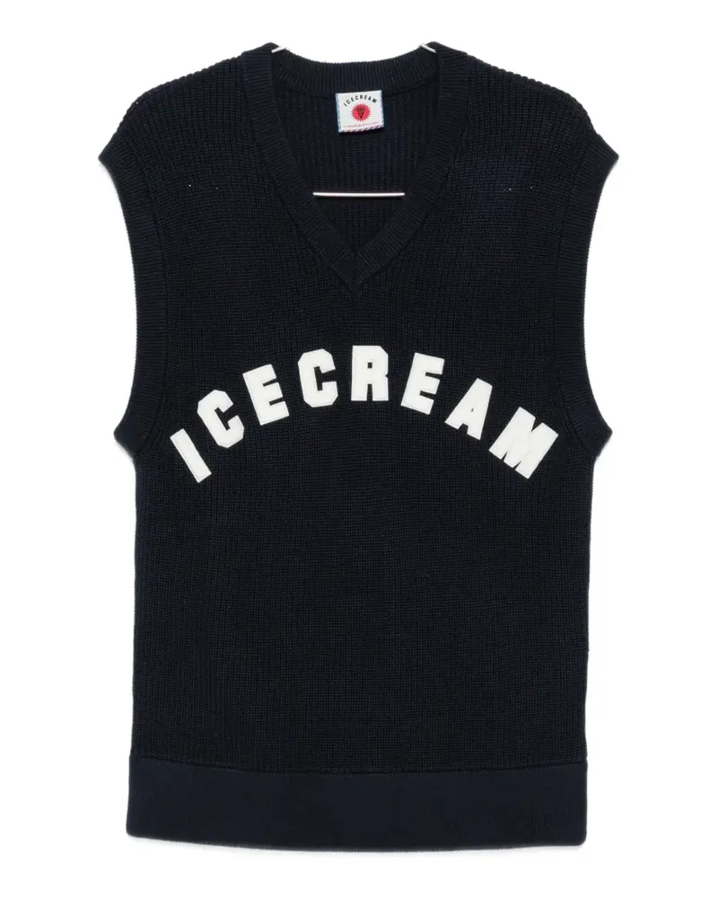 ICECREAM logo-patch V-neck vest - Blau Blau