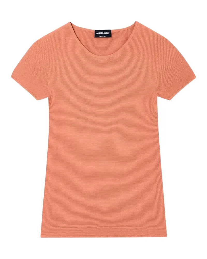 Giorgio Armani T-Shirt aus geripptem Strick - Orange Orange