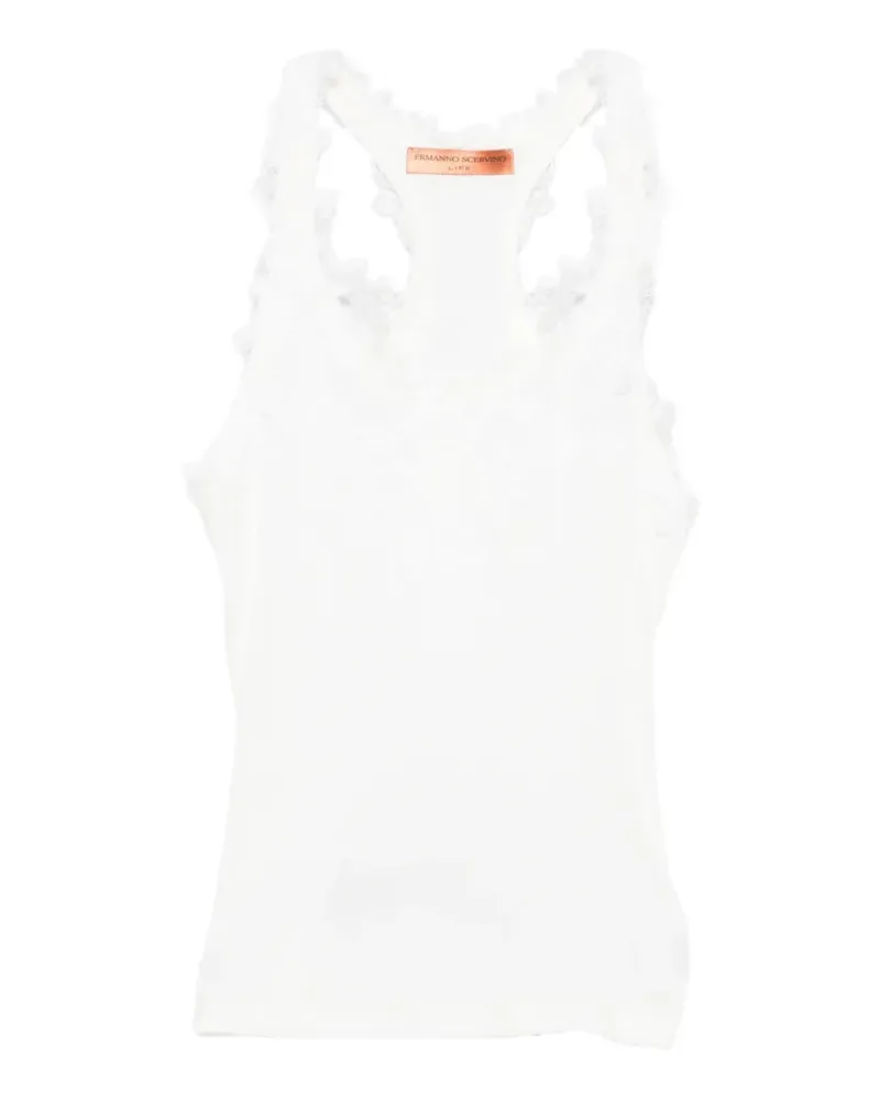 Ermanno Scervino lace-detail top - Weiß Weiß