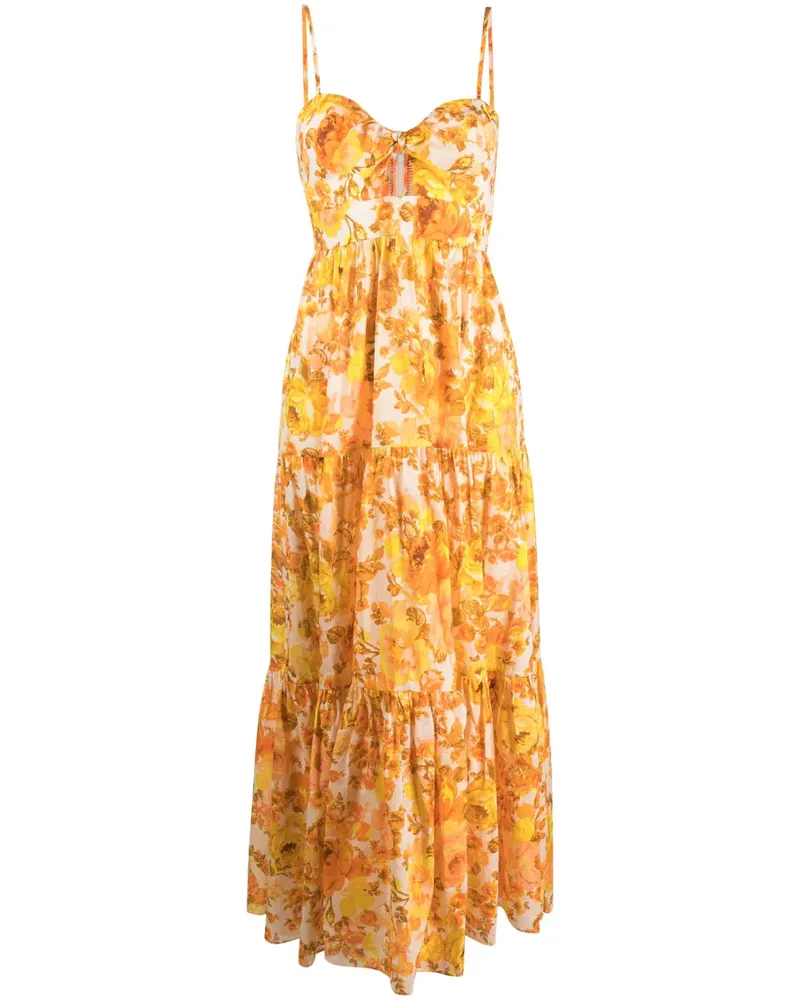 Zimmermann Maxikleid mit Blumen-Print - Orange Orange
