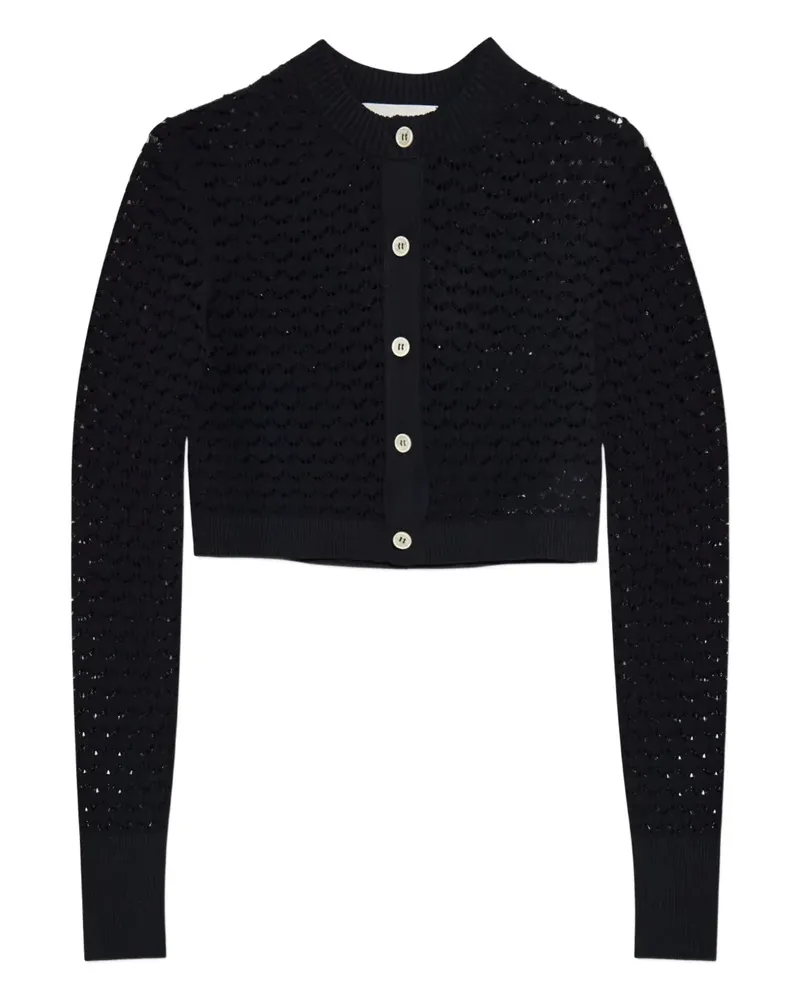 Lanvin button openwork cardigan - Schwarz Schwarz