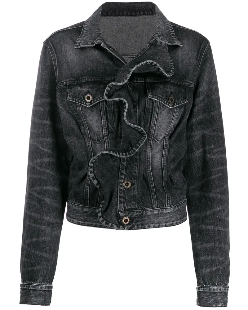 Unravel Jeansjacke mit Rüschen - Schwarz Schwarz