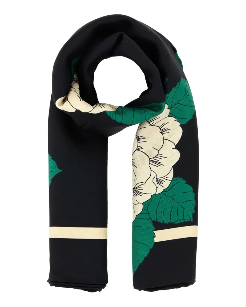 Valentino Garavani Schal mit Blumen-Print - Schwarz Schwarz
