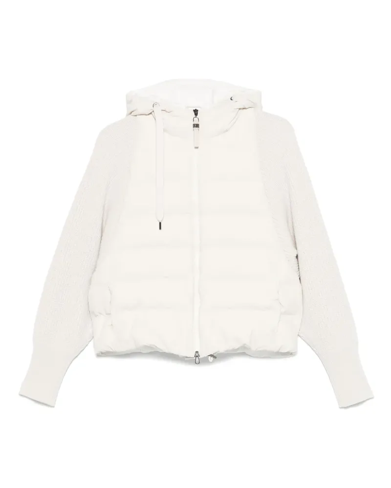 Brunello Cucinelli Daunenjacke mit Reißverschluss - Weiß Weiß