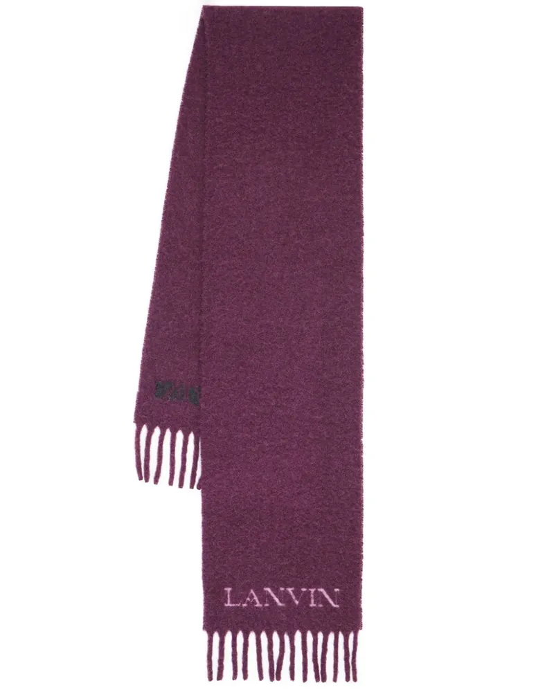 Lanvin Fransenschal mit Logo-Jacquard - Violett Violett