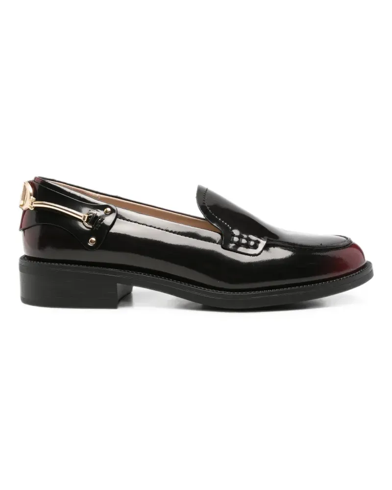 Liu Jo patent-leather logo-plaque loafers - Schwarz Schwarz