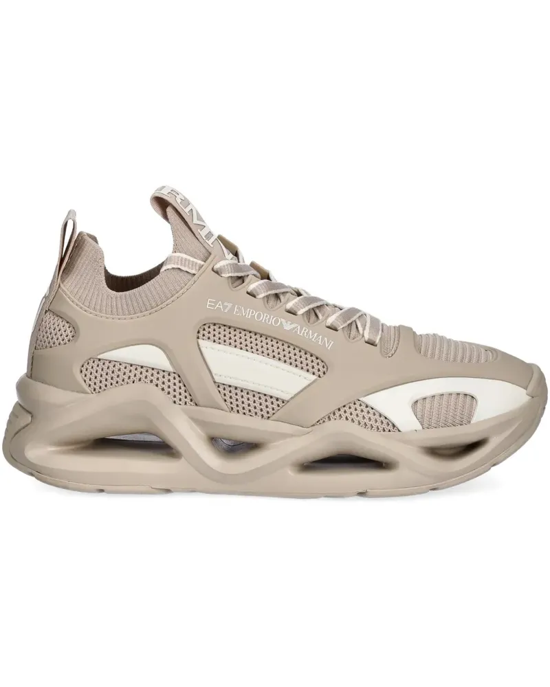 EA7 cut-out-effect sneakers - Nude Nude