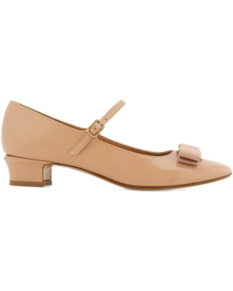 Ferragamo Mary Janes mit Schleifendetail 30mm - Nude Nude