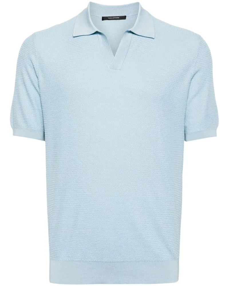Tagliatore Paco Poloshirt mit offenem Kragen - Blau Blau