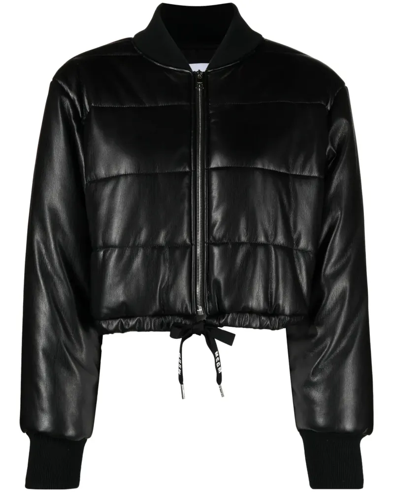 MSGM Gefütterte Jacke mit Glanzoptik - Schwarz Schwarz
