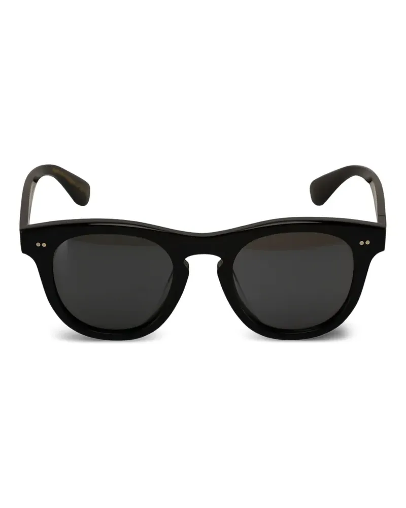 Oliver Peoples Sonnenbrille mit rundem Gestell - Schwarz Schwarz